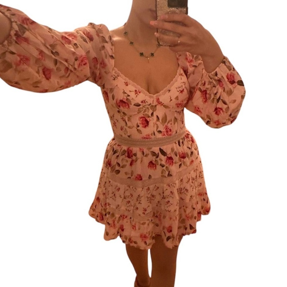 Altar’d State NWOT Kate Mini Floral dress corset underwire top sz Large, 16” p2p - Picture 2 of 11